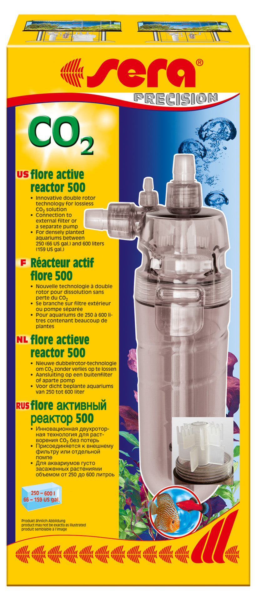 Sera flore actieve CO2-reactor 500 - twin-rotor CO2-oplossing voor aquarium