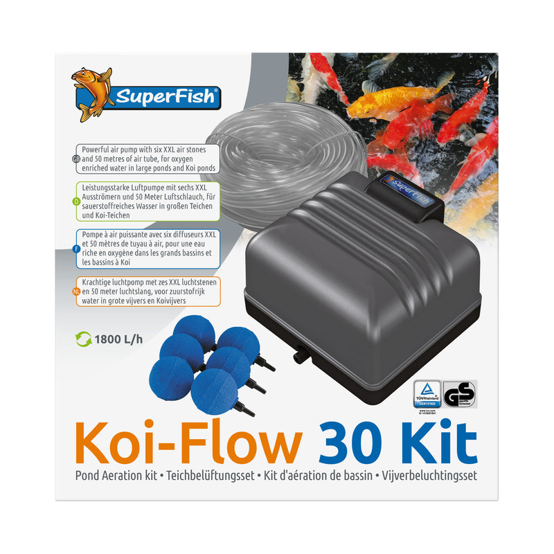 Superfish Koi Flow 30 Beluchtingsset - professionele vijverbeluchting, Luchtpomp bij Vijvercentrum