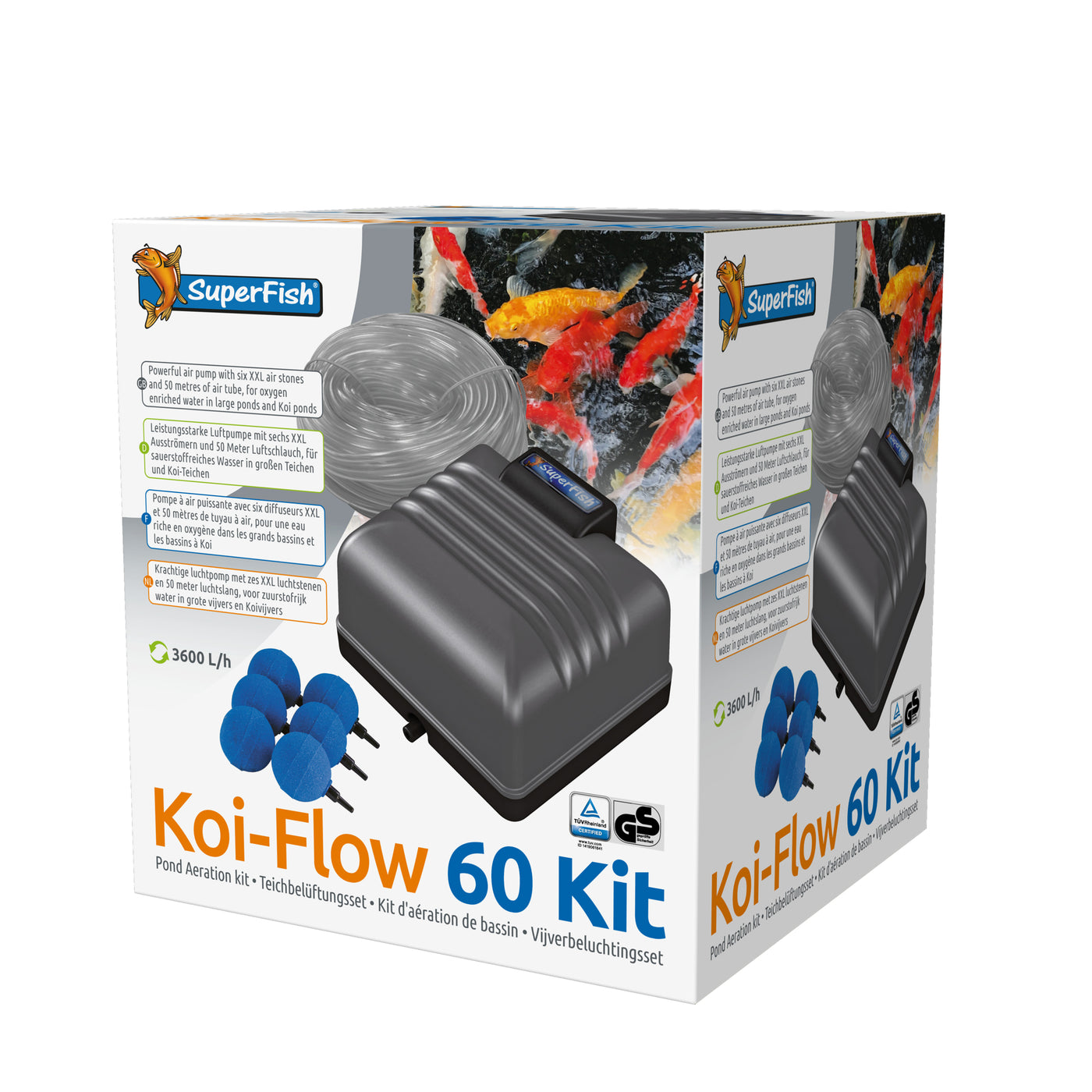Superfish Koi Flow 60 Professional Beluchtingsset - 8715897158810 SF KOI FLOW 60 PROFESSIONAL AERATION SET 3D