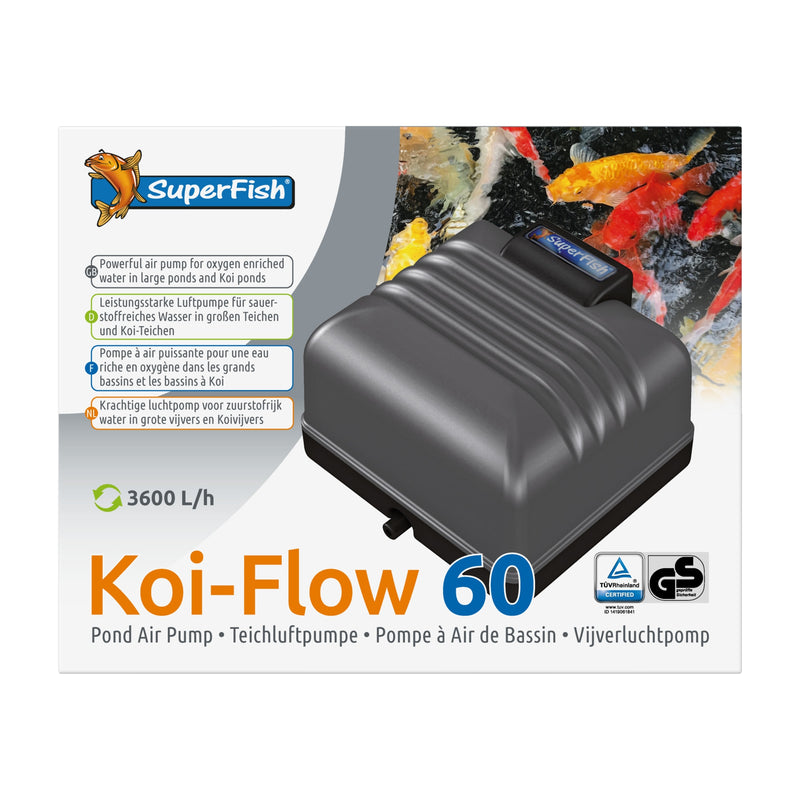 Superfish Koi Flow 60 Luchtpomp - Krachtige zuurstofpomp voor grote vijvers, Luchtpomp bij Vijvercentrum