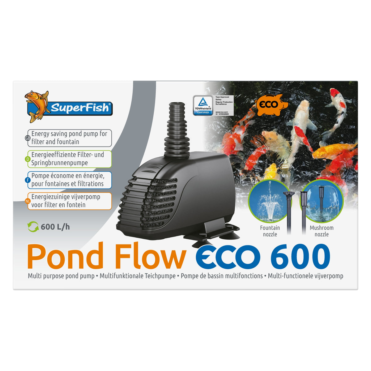 Superfish Pond Flow Eco 600 - energiezuinige vijverpomp 600 l/u