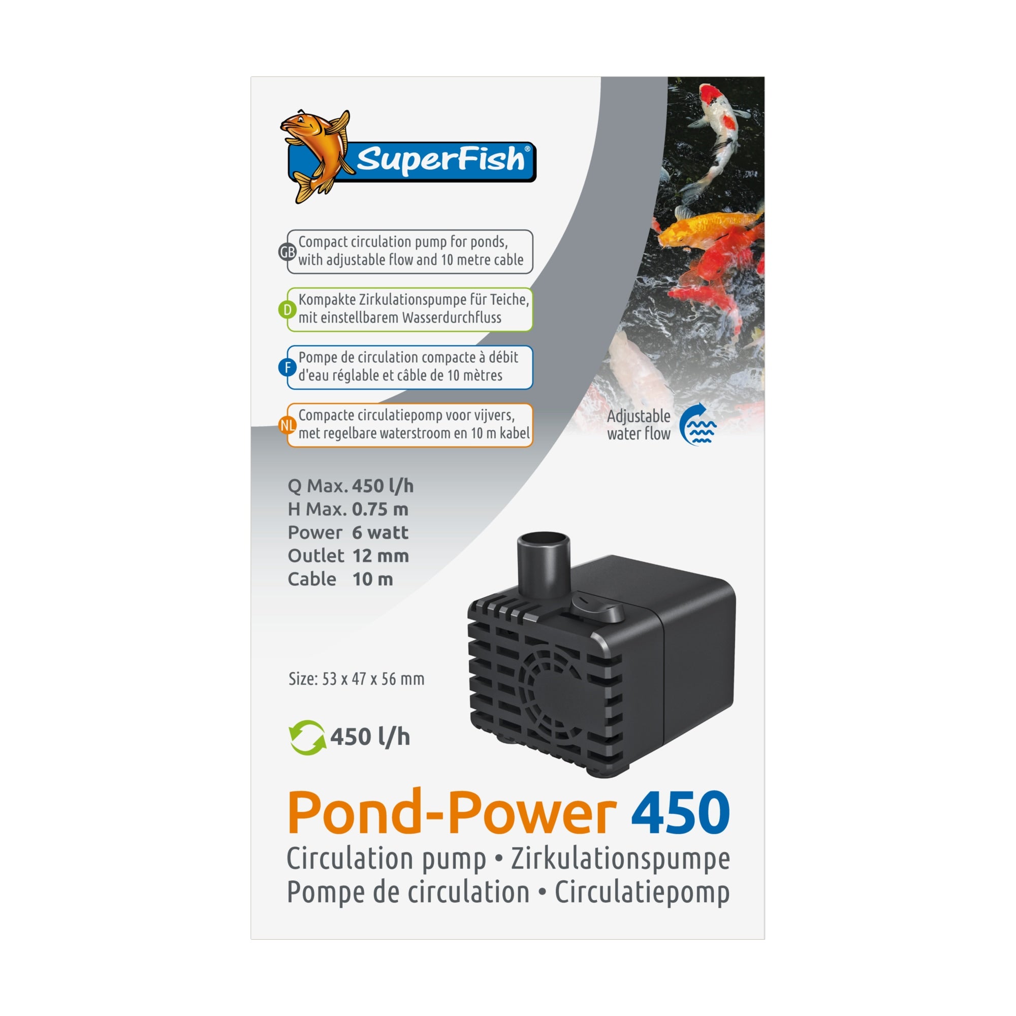 Superfish Pondpower 450 - filterpomp voor kleine vijvers tot 900 liter