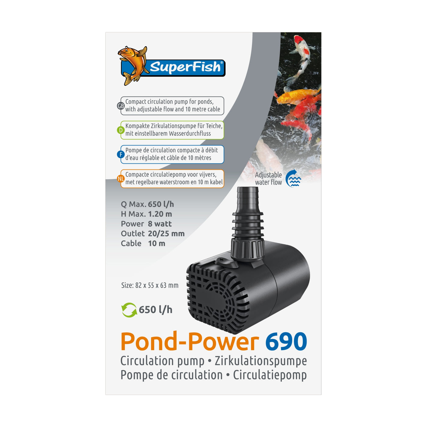 Superfish Pondpower 690 - vijverpomp 690 l/u voor kleine vijvers