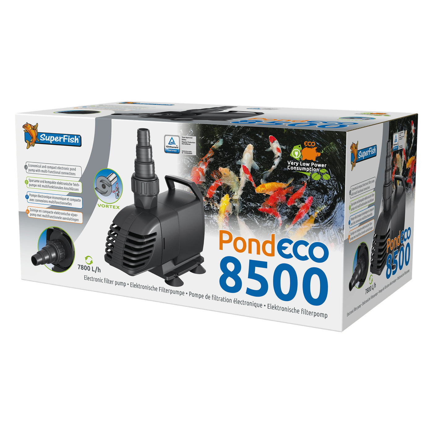 Superfish Pond Eco 8500 energiezuinige vijverpomp 41W - 8715897321344 SUPERFISH POND ECO 8500 41 WATT 3D