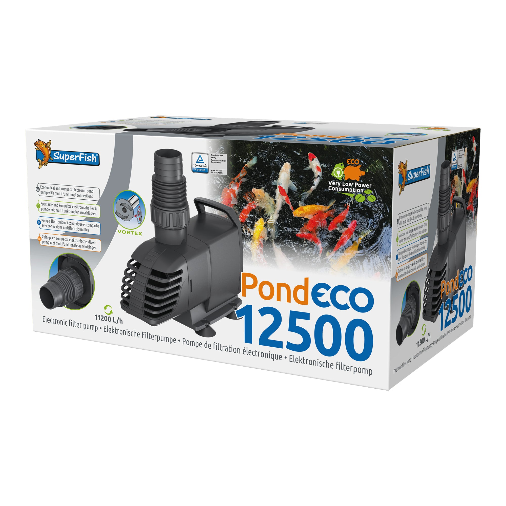 Superfish Pond Eco 12500 - energiezuinige vijverpomp 12.500 l/u bij 85 watt - 8715897321351 SF POND ECO 12500 85W 3D