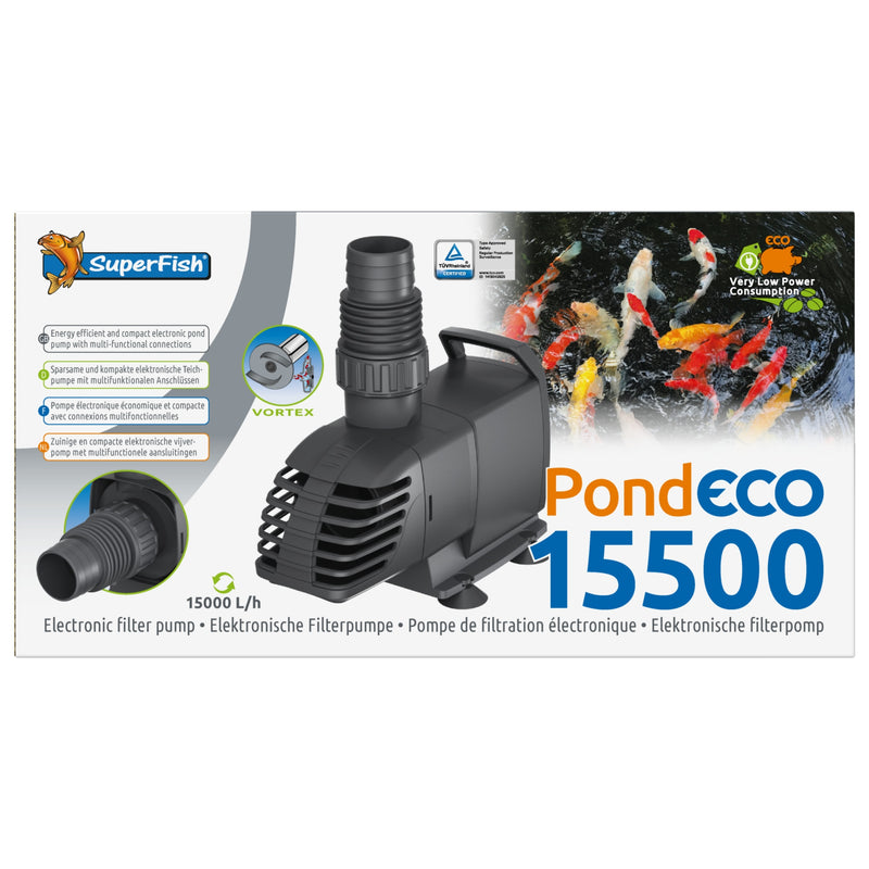 Superfish Pond Eco 15500 - energiezuinige filterpomp 15.500 l/u bij 130 watt, Filterpomp bij Vijvercentrum