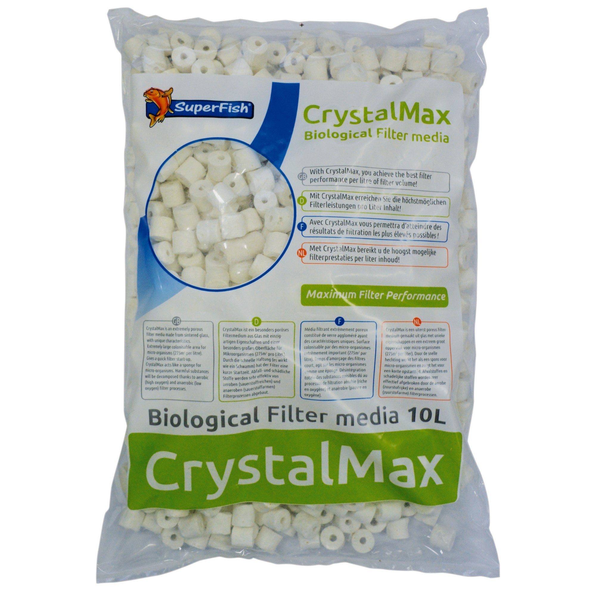 Superfish Crystalmax 10 liter - Biologisch filtermedium van gesinterd glas
