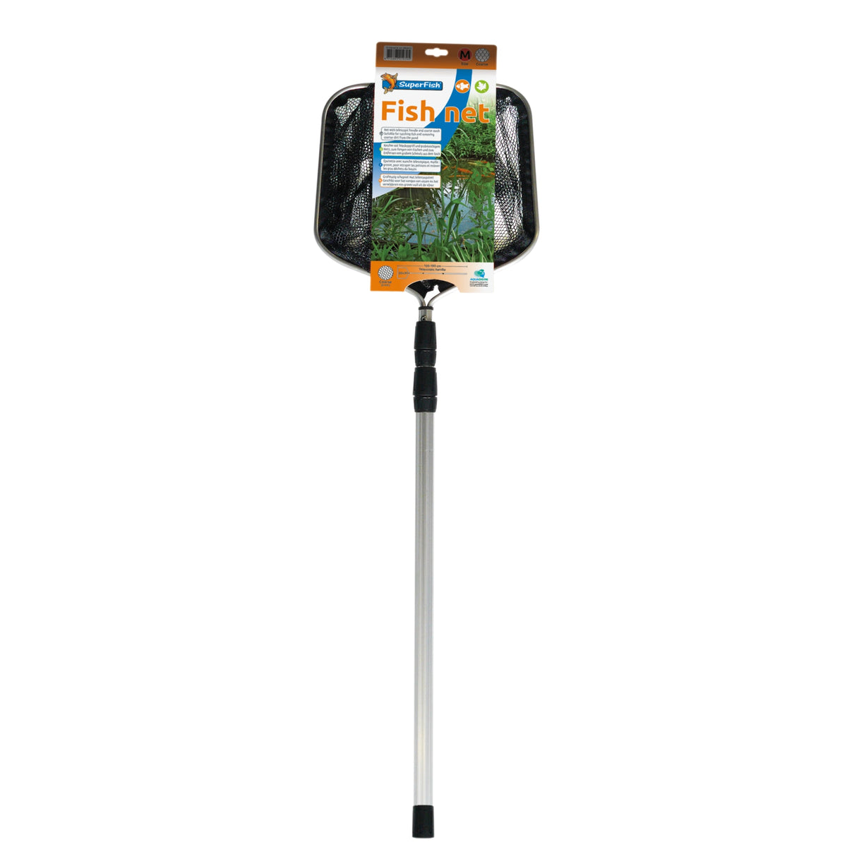 Superfish Vijvernet Medium Grof 30x30 cm - schepnet met 180 cm steel voor grof vuil