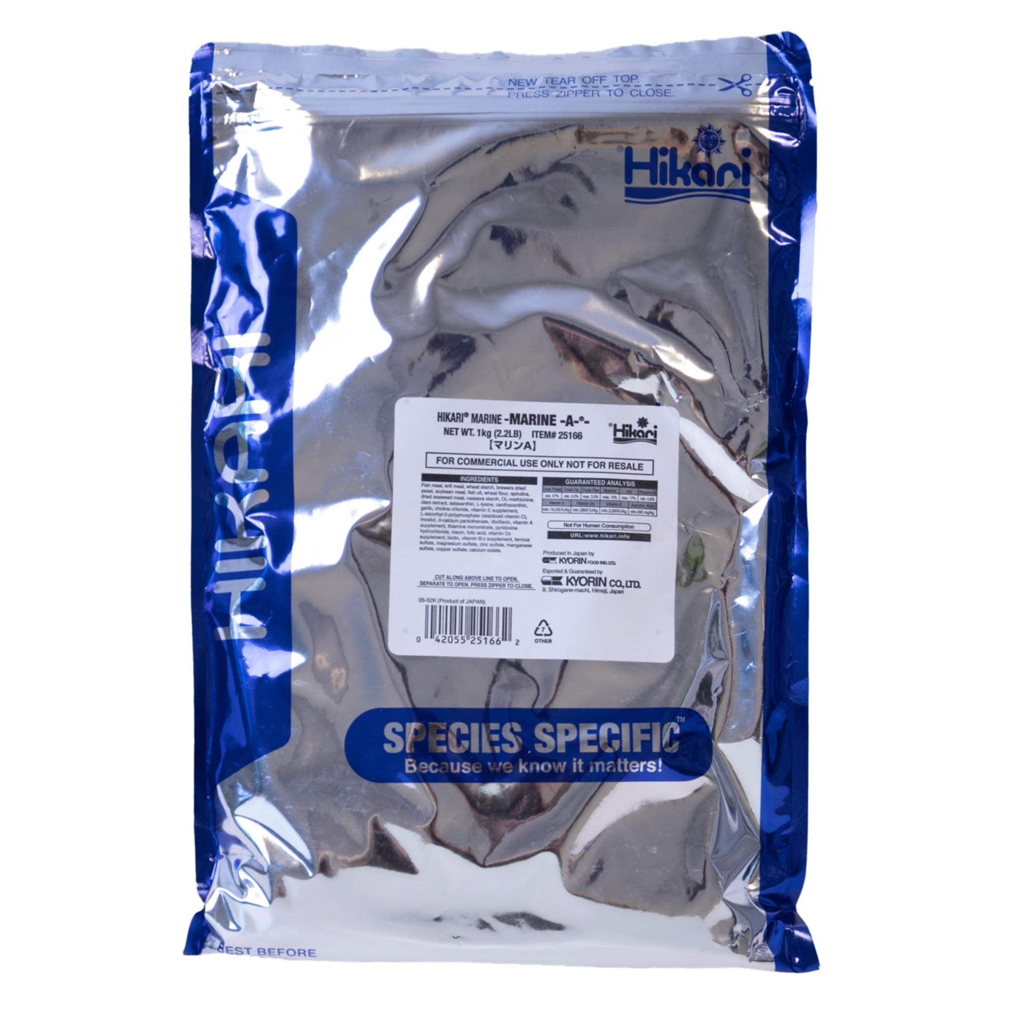Hikari Marine A 1 kg - Zeewatervisvoer voor grotere omnivore en carnivore vissen