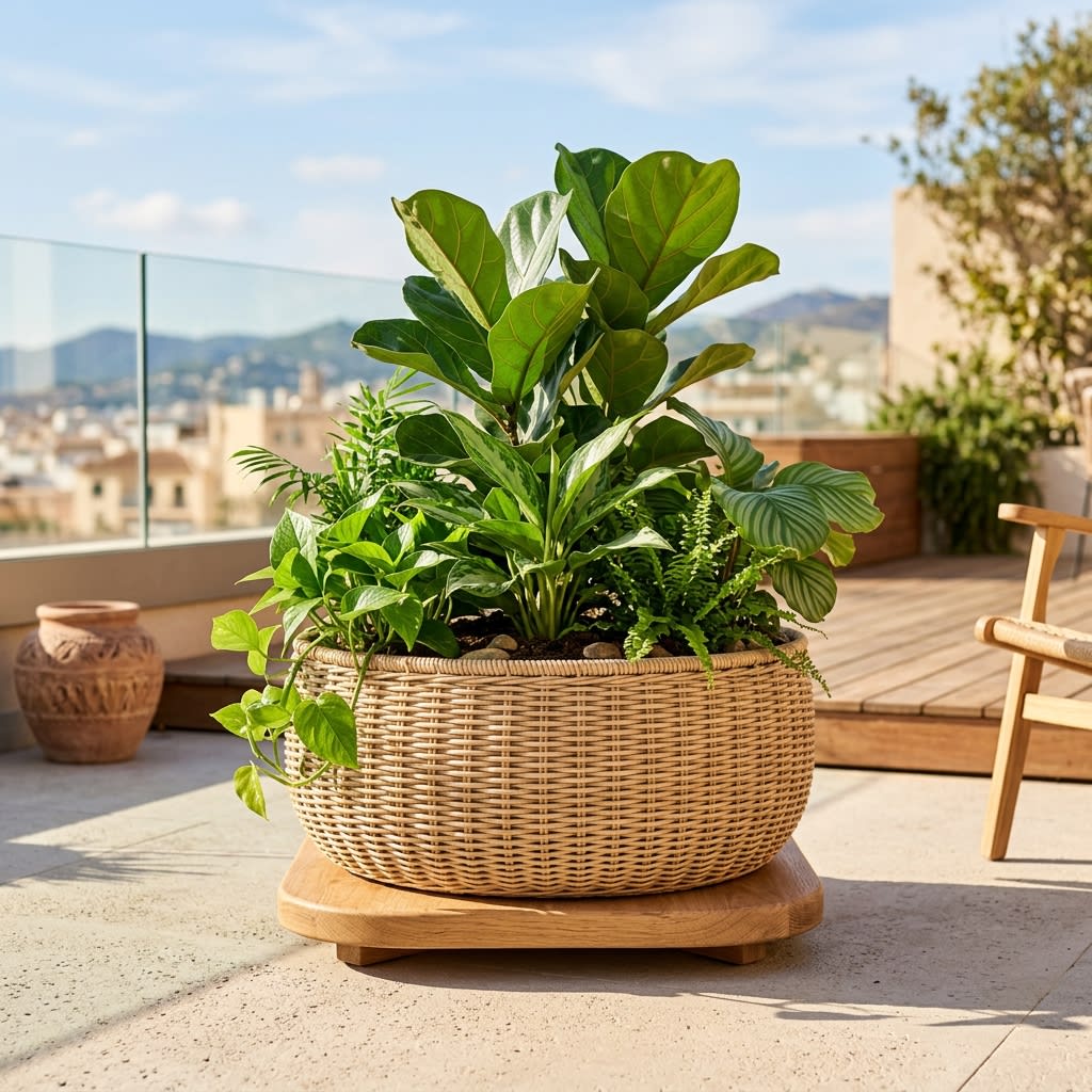 Velda Velda Orbis Planter Sepia - Wicker plantenbak 70 liter voor 
