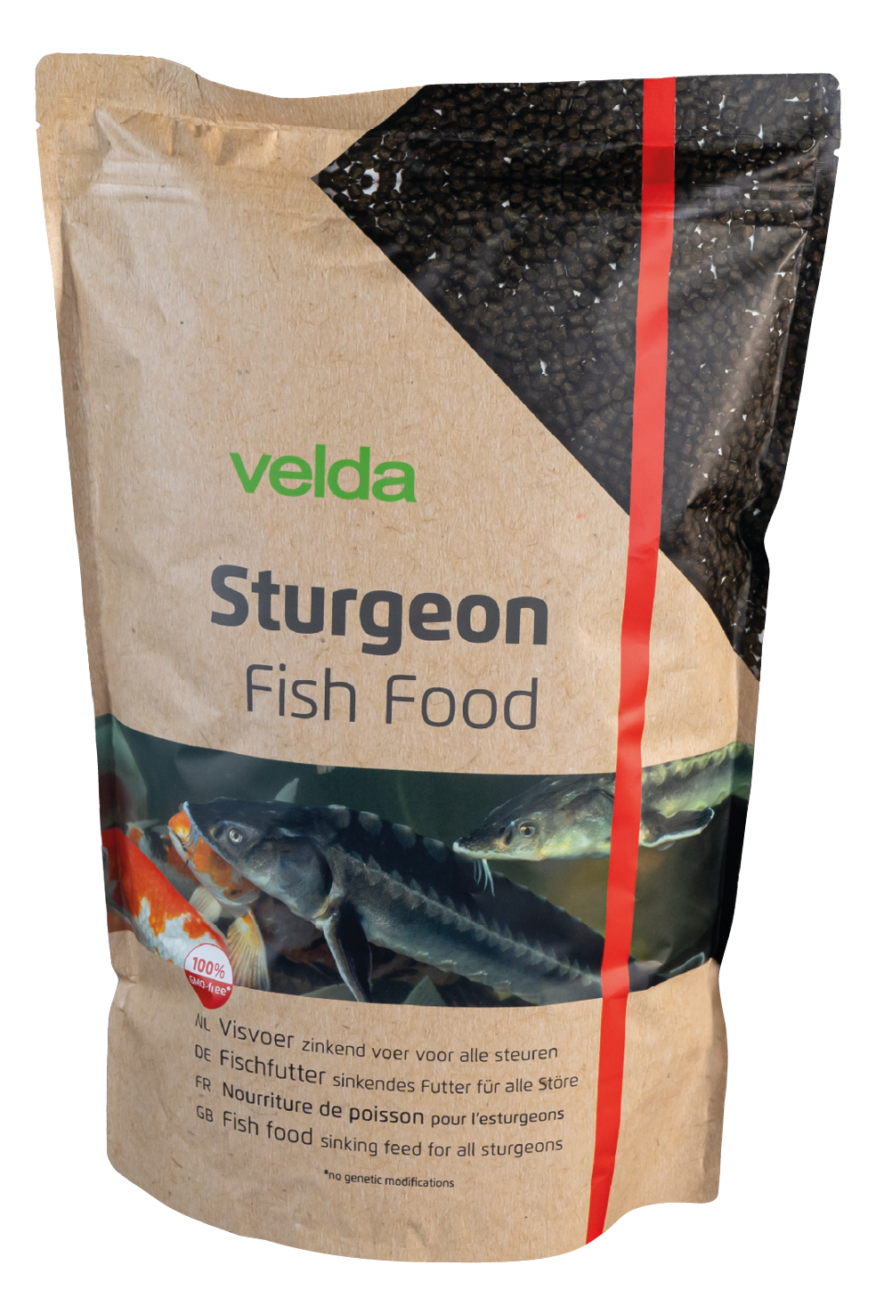 Velda Sturgeon Fish Food 3000 ml zinkende steurkorrels in hersluitbare zak