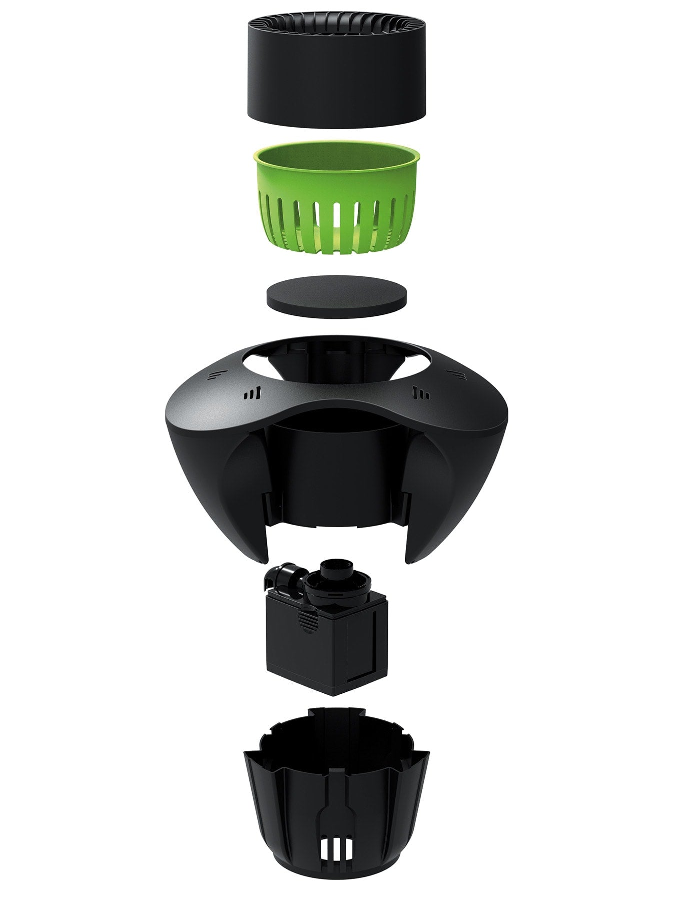 Onderdelen van Velda Pond Skimmer Pro met pomp, opvangmand en schuimfilter