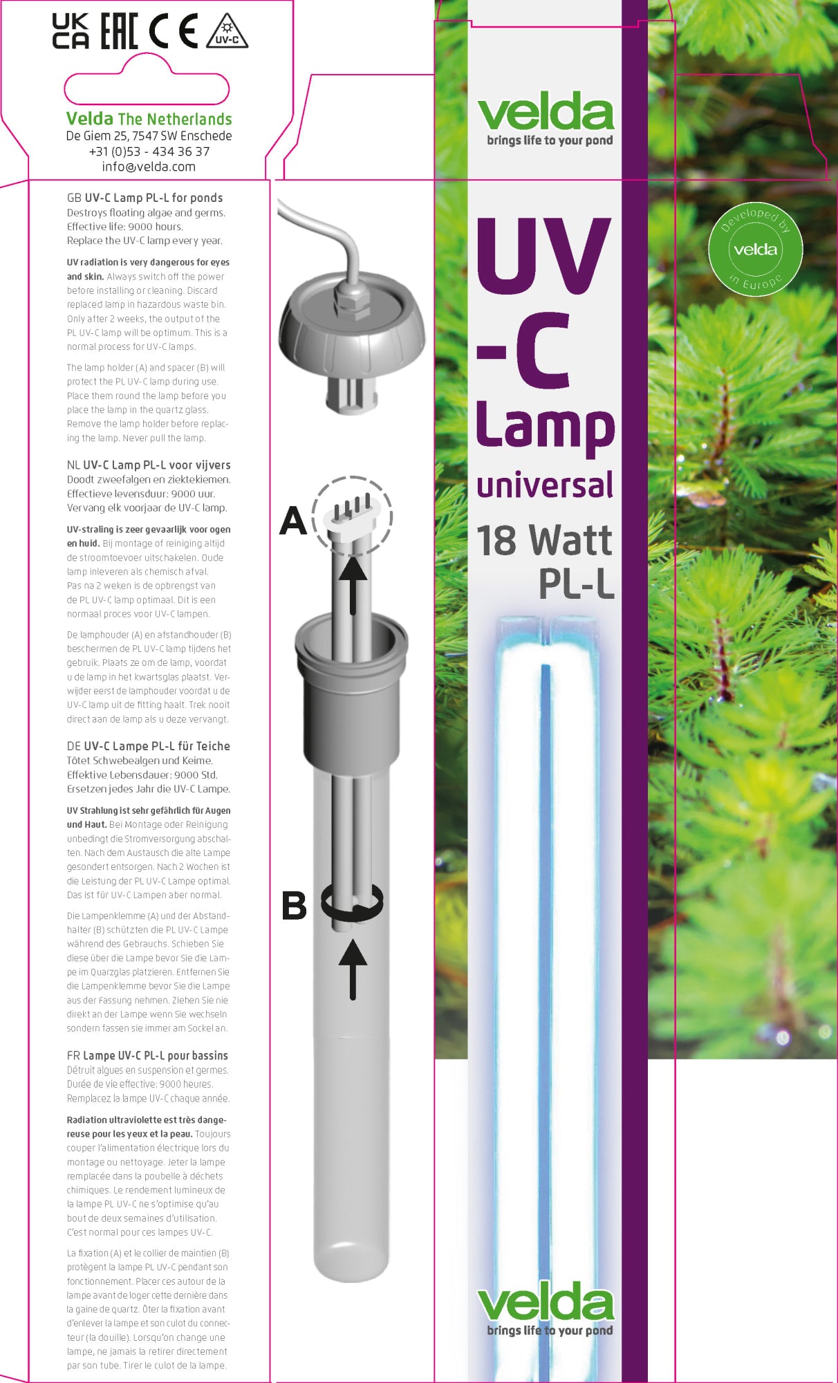Velda Velda UV-C PL losse lamp 18W (4-pins) | UV-C Vervangingslamp