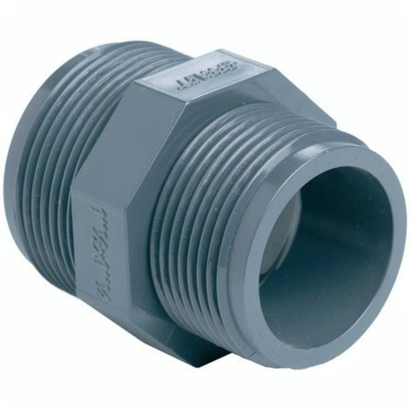 PVC verloopnippel buitendraad 1 1/2 inch x 1 1/4 inch, PVC Hulpstuk bij Vijvercentrum