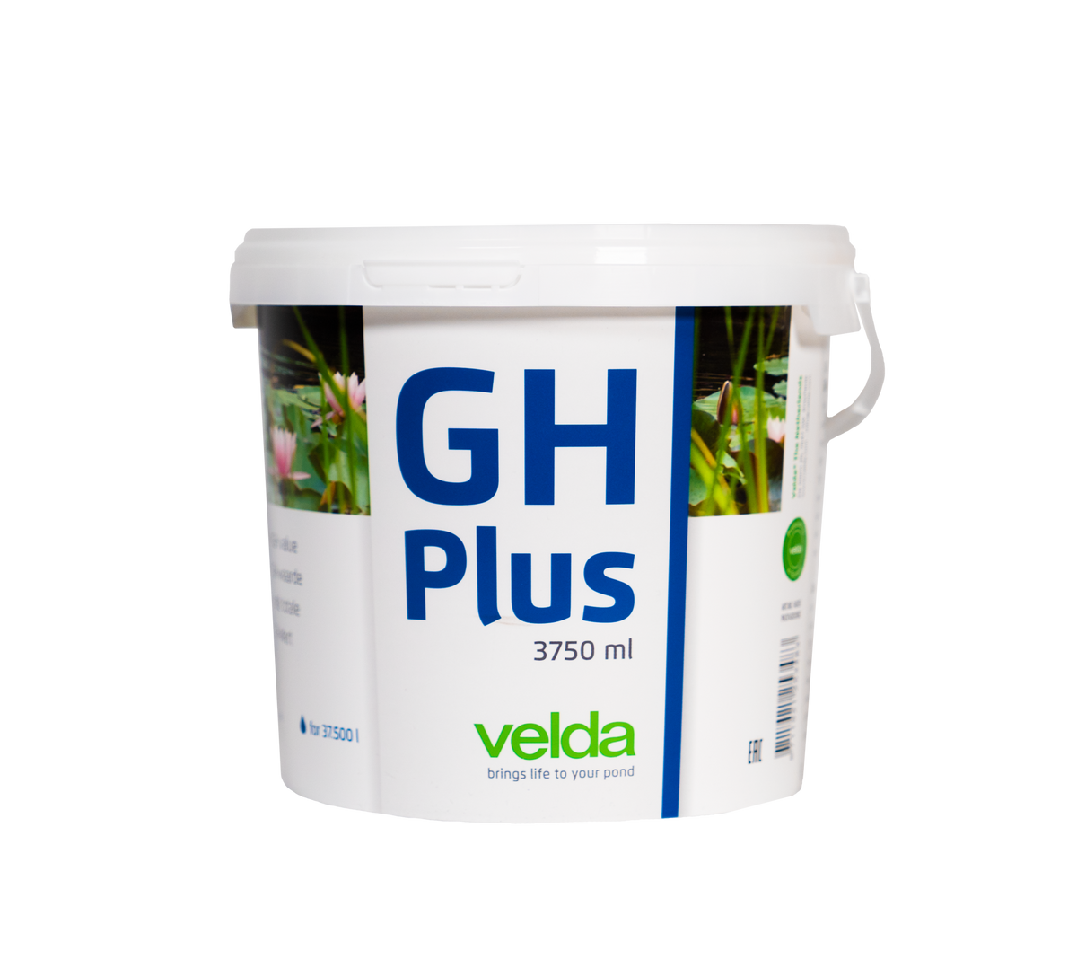 Velda GH Plus 3.750 ml verpakking met 37.500 liter aanduiding