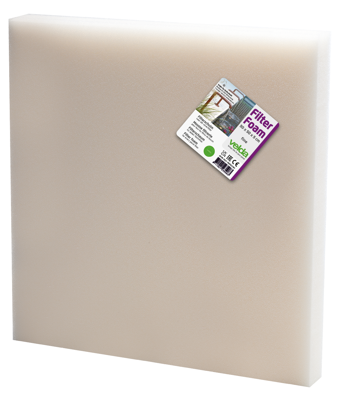 Velda Velda Filter Foam White 50 x 50 x 2 cm | Filtermedium