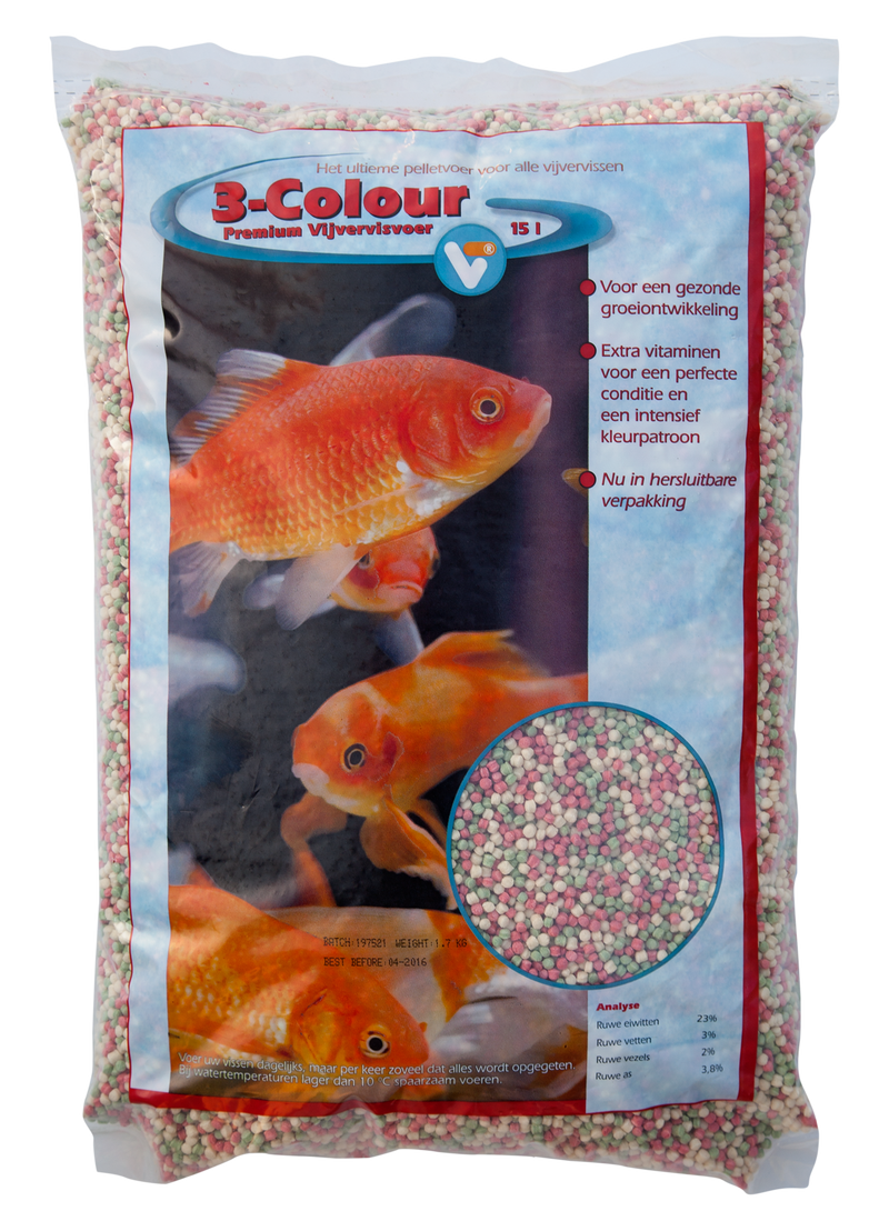 Vt 3-Colour Pellets Premium - 15 Liter | VijverCentrum, Onderdelen bij Vijvercentrum