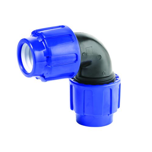 Cepex PP klemkoppeling knie 90° Ø25mm x Ø25mm PN16