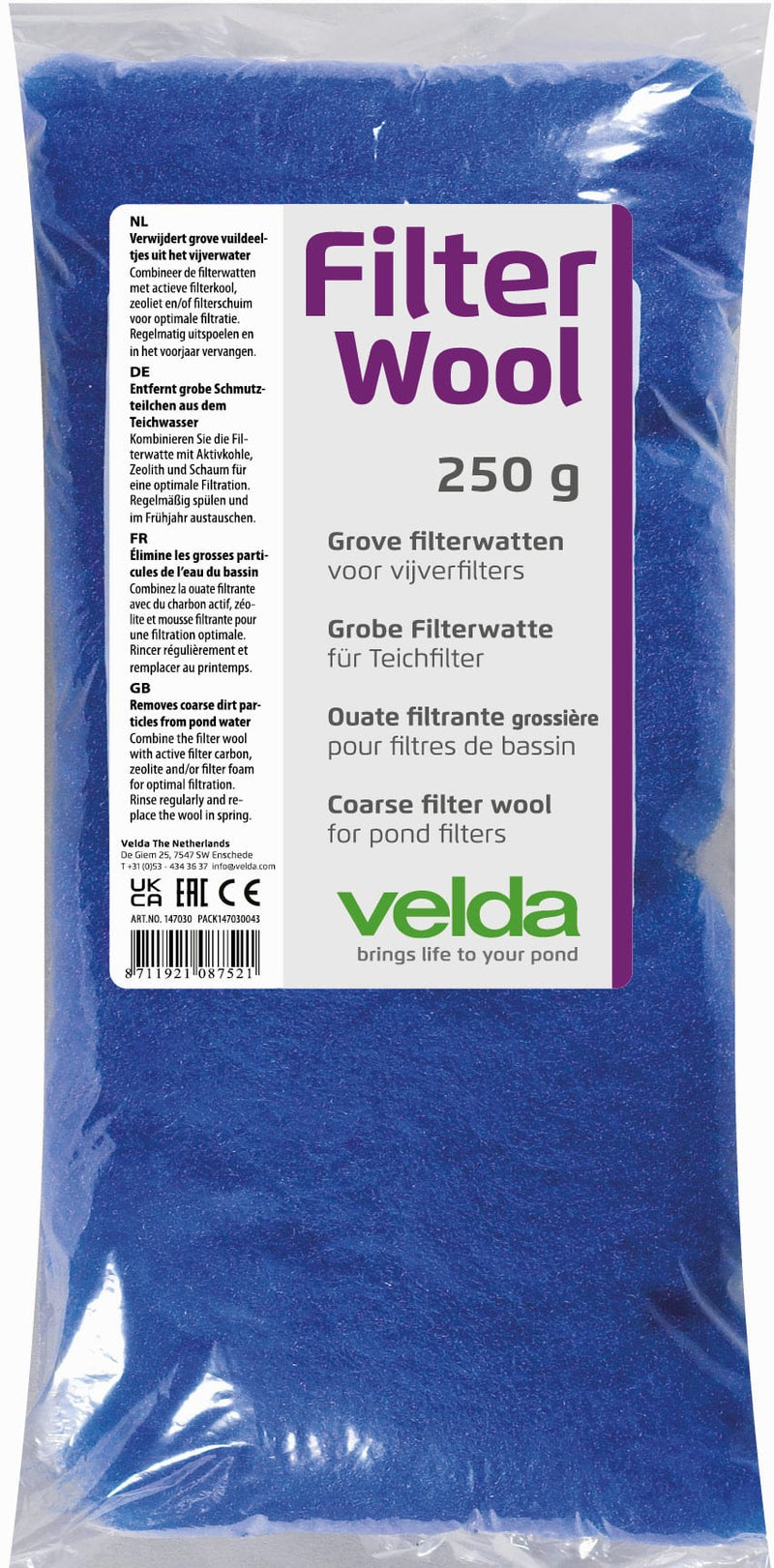 Vt Filter Watten Blauw 250 Gram | Filtermateriaal, afbeelding 2 Filtermateriaal