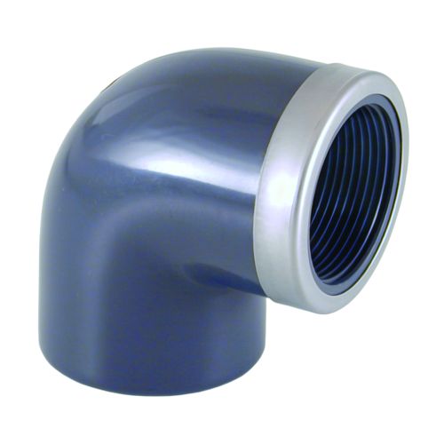 Cepex PVC knie 90° Ø50mm x 1½" binnendraad verstevigd PN16