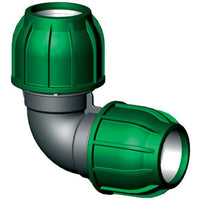 PP klemkoppeling knie 90° 16mm x 16mm, miniatuur 1