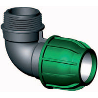 PP klemkoppeling knie 90° 20mm x ½" buitendraad, miniatuur 1