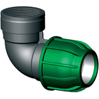 PP klemkoppeling knie 90° 20mm x ¾" binnendraad, miniatuur 1