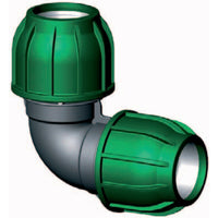 PP klemkoppeling knie 90° 40mm x 40mm, miniatuur 1