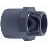 PVC puntstuk 50 x 63mm x 1" buitendraad PN16, miniatuur 1