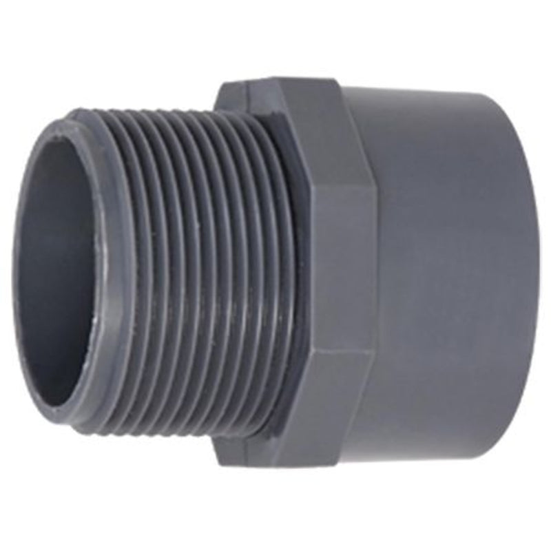 PVC puntstuk 63mm x 2" buitendraad PN10, PVC Hulpstuk bij Vijvercentrum