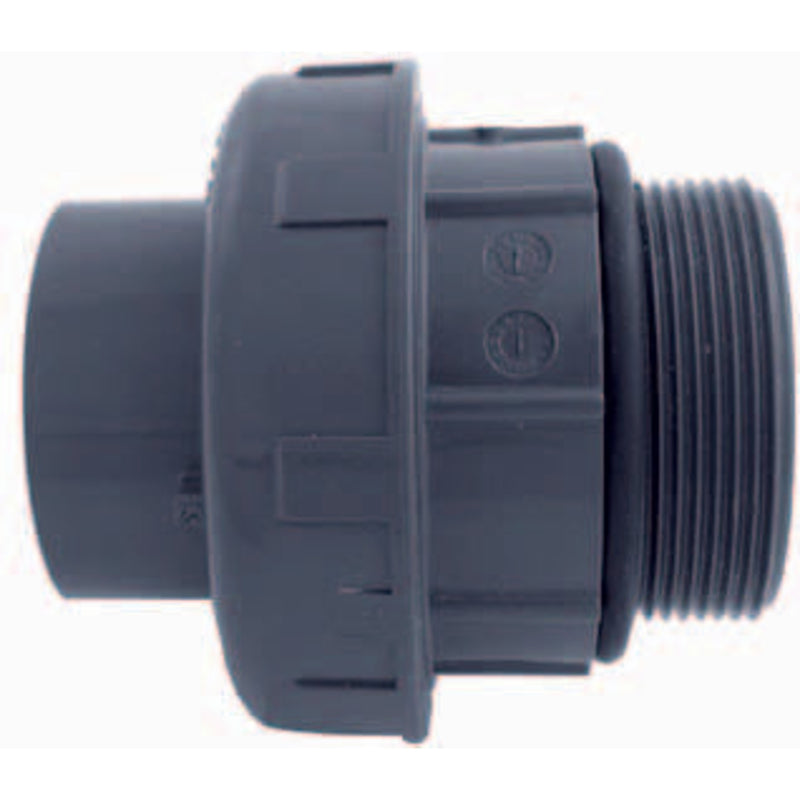 PVC 3/3 koppeling 50mm x 1½" buitendraad, Slangkoppeling bij Vijvercentrum