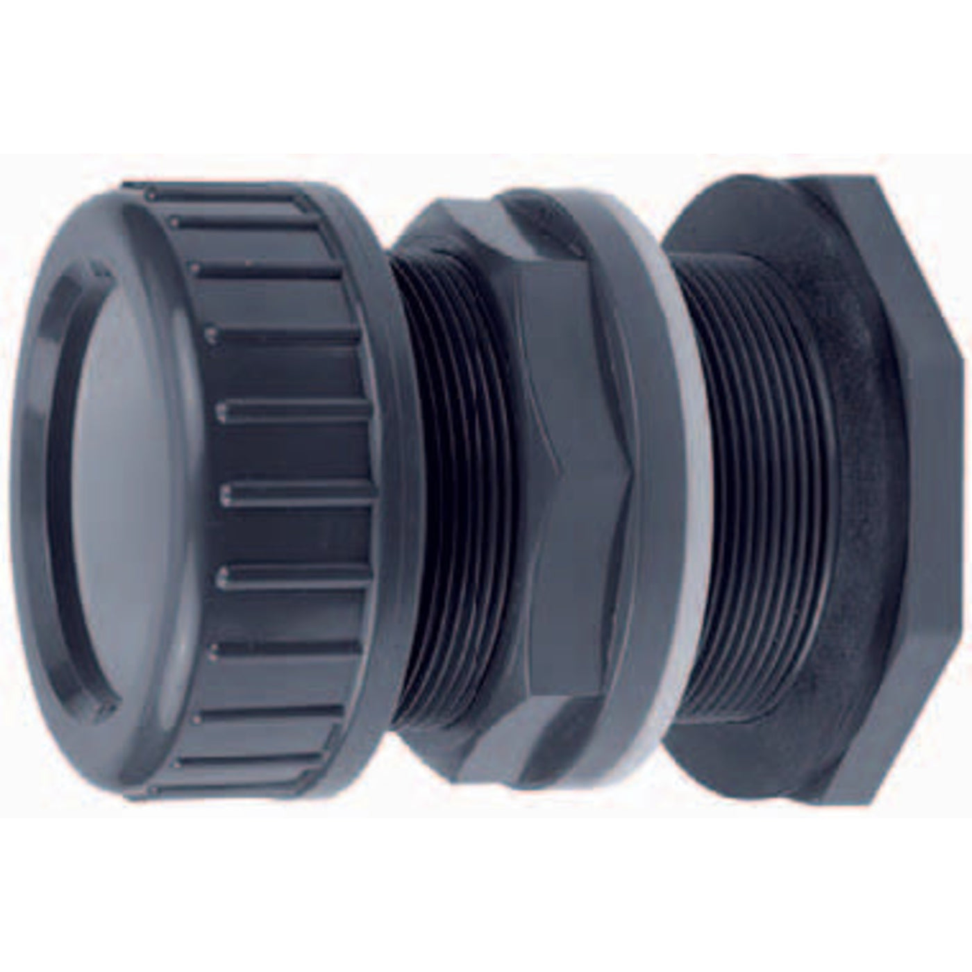 PVC doorvoerkoppeling 63mm klem x 2½" buitendraad PN10
