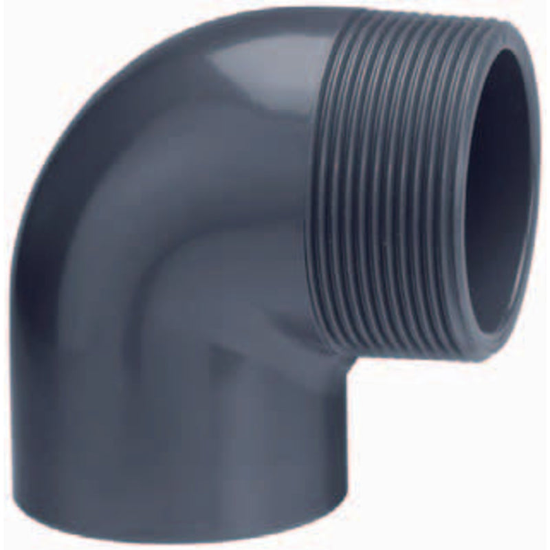 PVC knie 40mm x 1¼" buitendraad PN10, PVC Hulpstuk bij Vijvercentrum