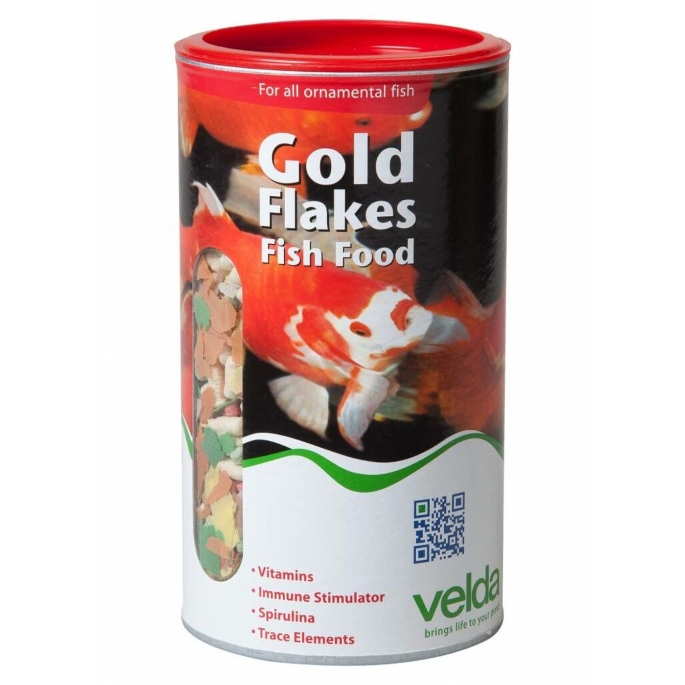 Velda Gold Flakes Fish Food 2.500 ml in cilindrische verpakking