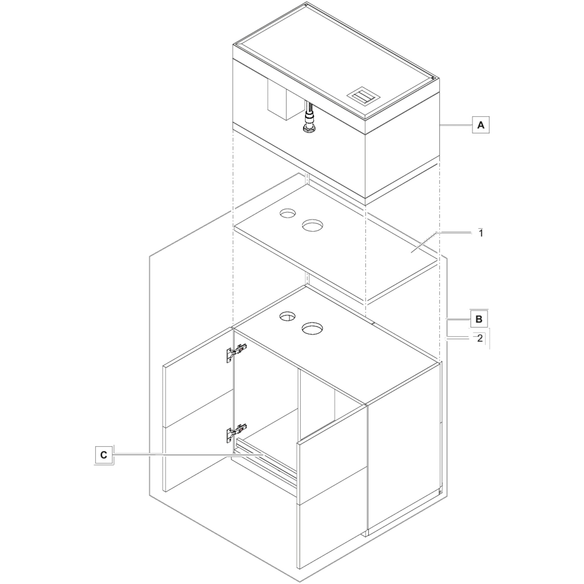 HighLine roomdivider kast 300 anthra.