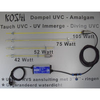 Kabelset - Koshi RVS Dompel Amalgaam UVC 42, 52, 75 & 105 watt, miniatuur 1