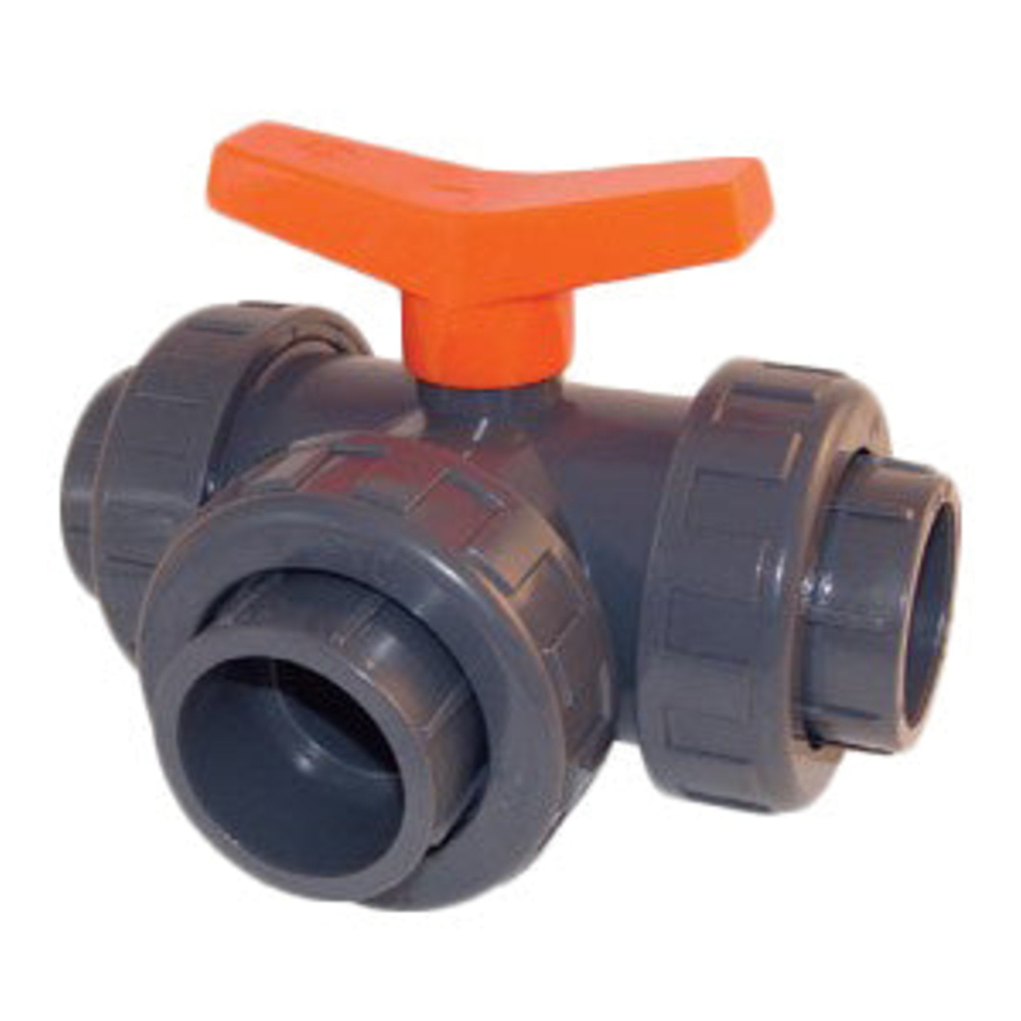 Kogelkraan PVC 3-weg l-boring lijm 20mm