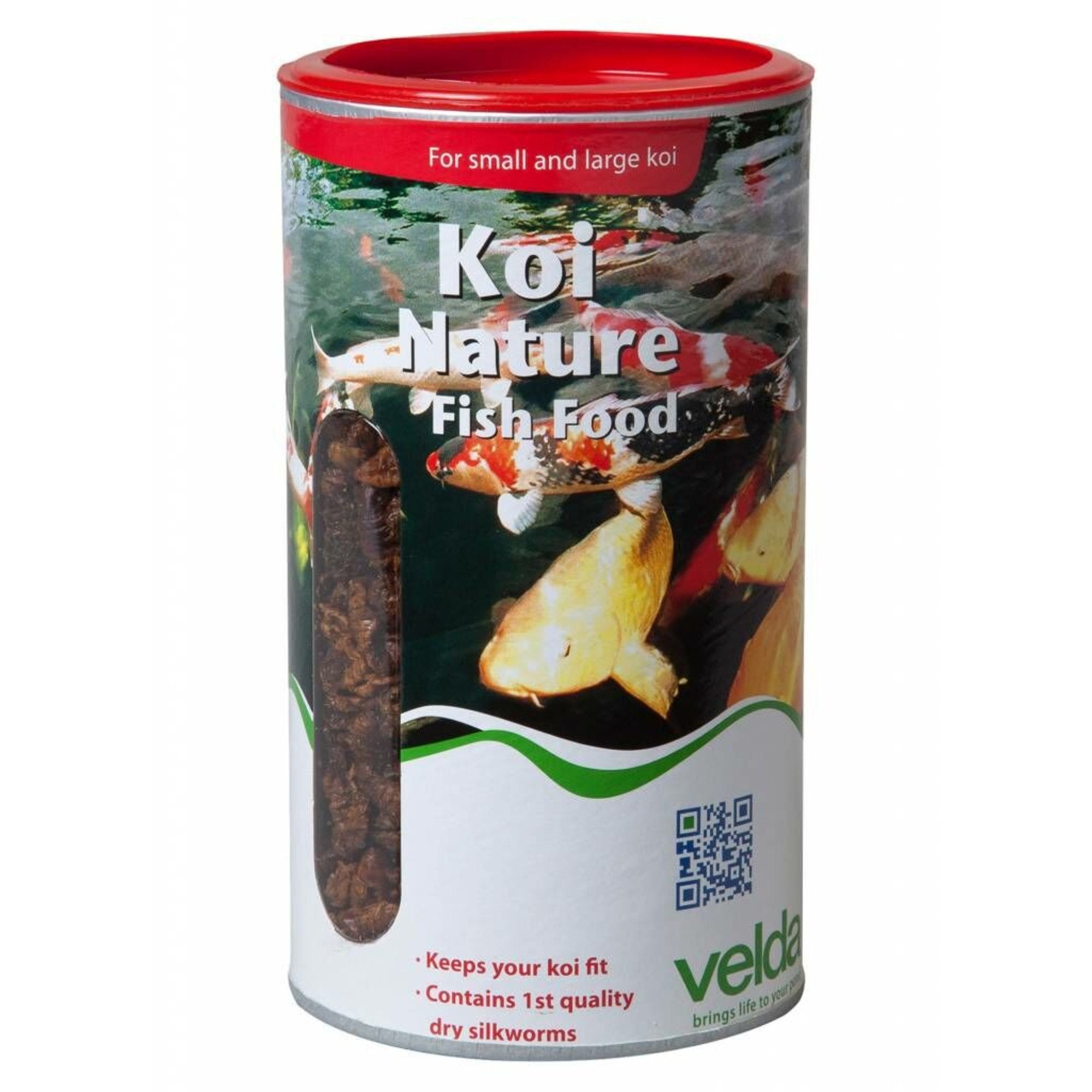 Velda Koi Nature Fish Food 1.375 g met gedroogde zijderupsen in 4.000 ml bus