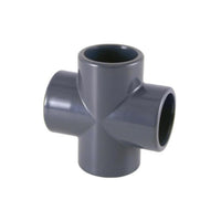 Cepex PVC-U kruisstuk 32 mm PN16 met vier lijmmoffen, miniatuur 1