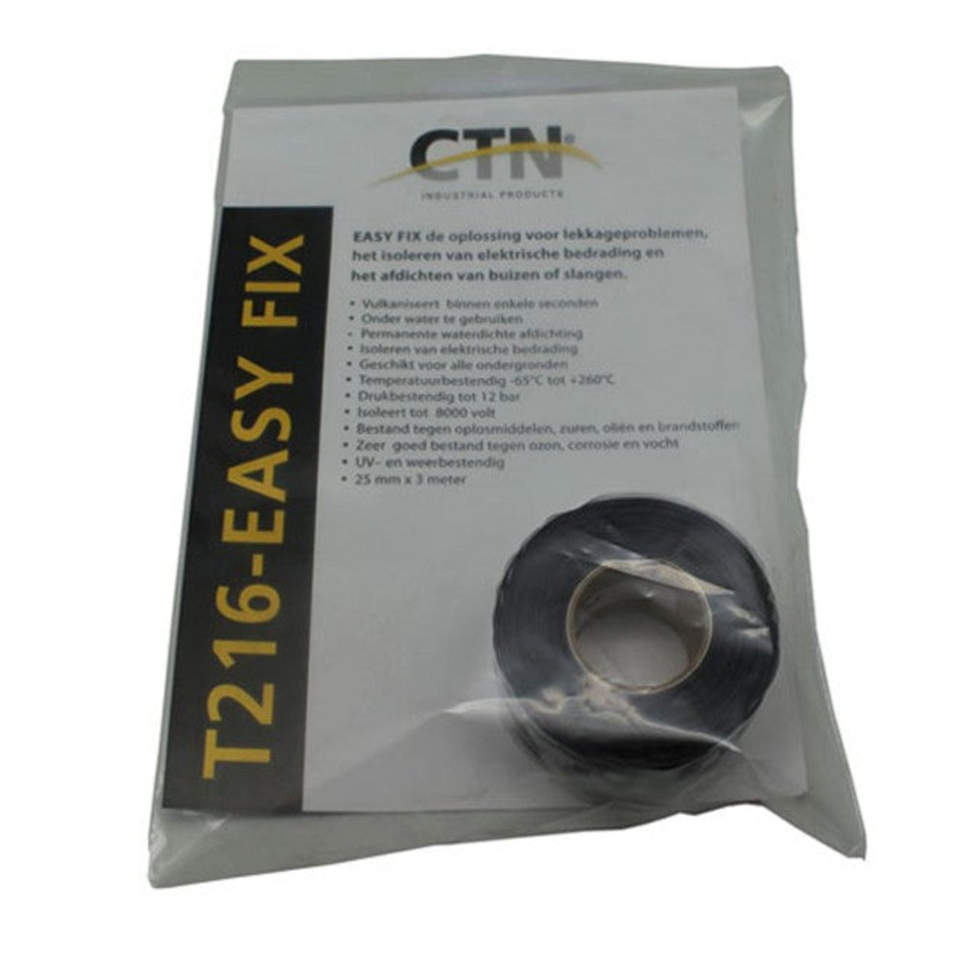T216 Easy Fix Vulkaniserende Tape Zwart 25mm x 3 mtr