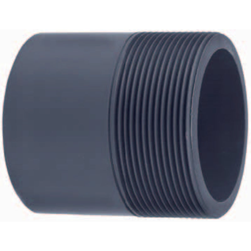 PVC puntstuk (uit buis vervaardigd) 63 x 1½" buitendraad PN16, PVC Hulpstuk bij Vijvercentrum
