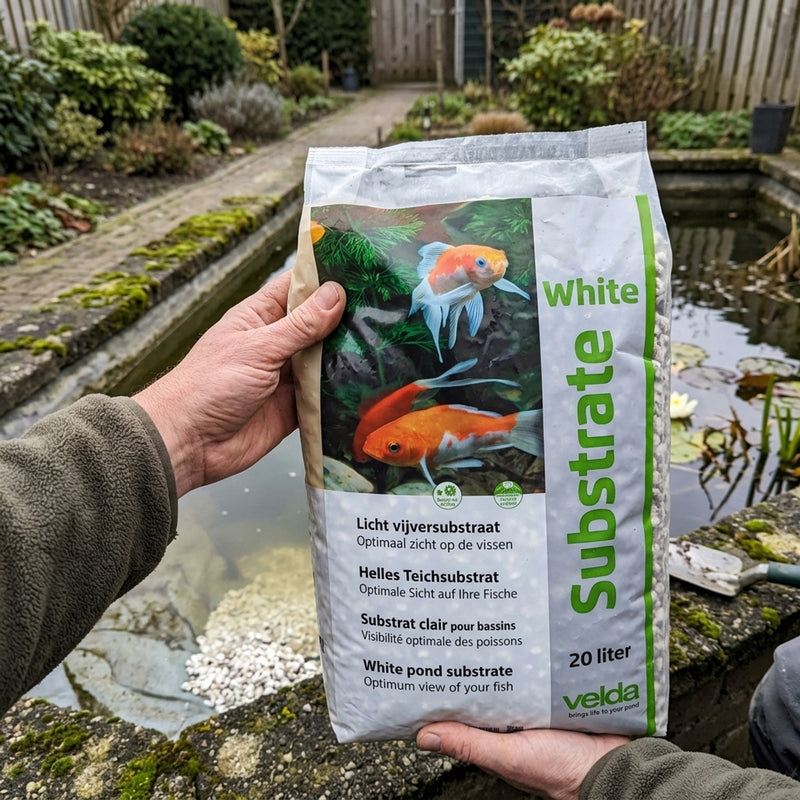 Velda Pond Substrate White 13 kg / 20 liter - biologische voedingsbodem voor vijverbodem, afbeelding 3 Vijversubstraat