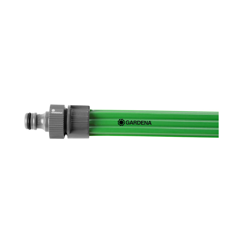 Front view of a Gardena garden hose with connector., Tuinbewatering bij Vijvercentrum