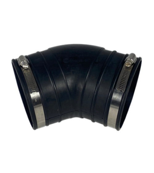 Air Aqua Flexibele rubber bocht 45 graden 125mm - EPDM hoekverbinding zonder lijm, afbeelding 2 PVC Hulpstuk