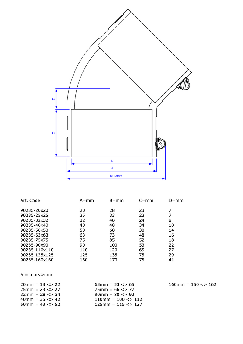 Air Aqua Flexibele Rubber Bocht 45 Graden (32mm), afbeelding 2 PVC Hulpstuk