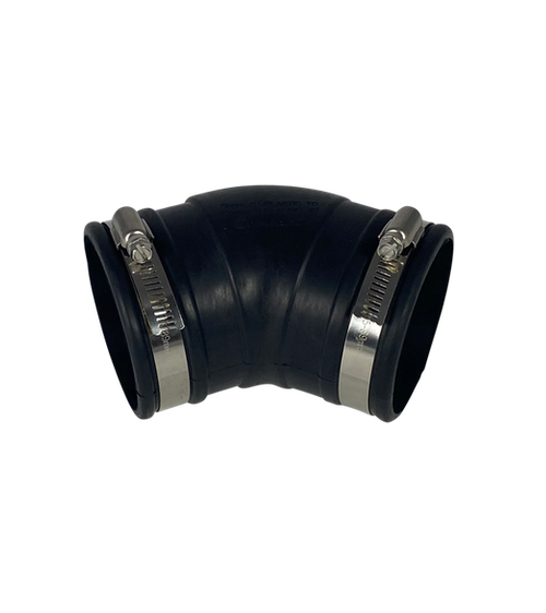 Air Aqua Flexibele Rubber Bocht 45 graden 75mm - trillingdempend en demonteerbaar, afbeelding 2 PVC Hulpstuk