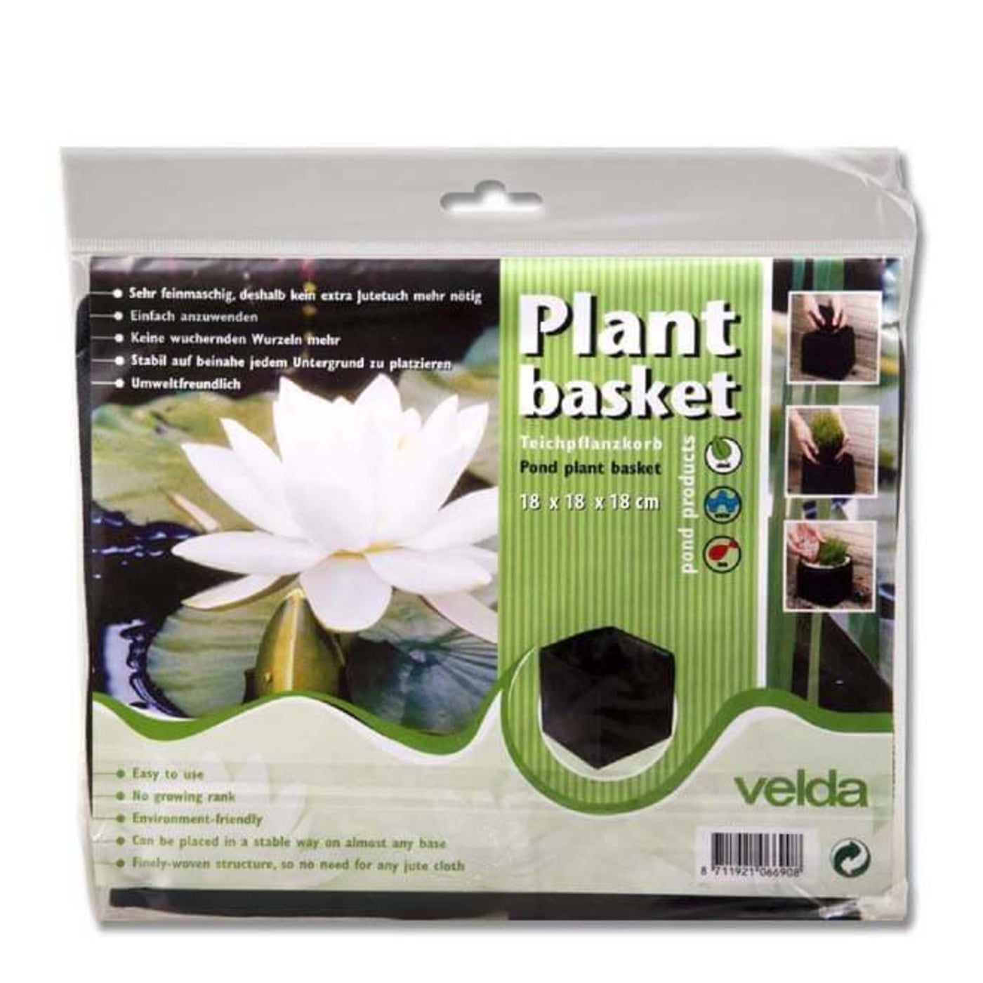 flexibel Plantenmandje vierkant 18x18x18 cm