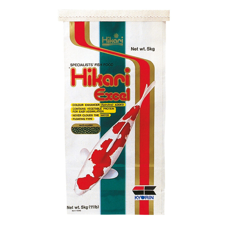 Hikari Excel Medium 5 kg - premium drijvend koivoer met spirulina, Koivoer Kleur bij Vijvercentrum