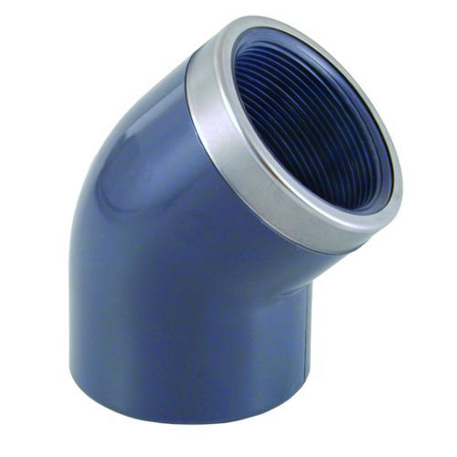 PVC knie 45 graden 63 mm x 2 inch binnendraad versterkt PN16