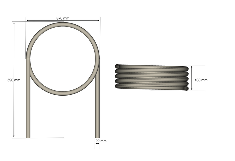 Warmtewisselaar 30 kW - Titanium (Ø 22mm), afbeelding 2 Warmtewisselaar